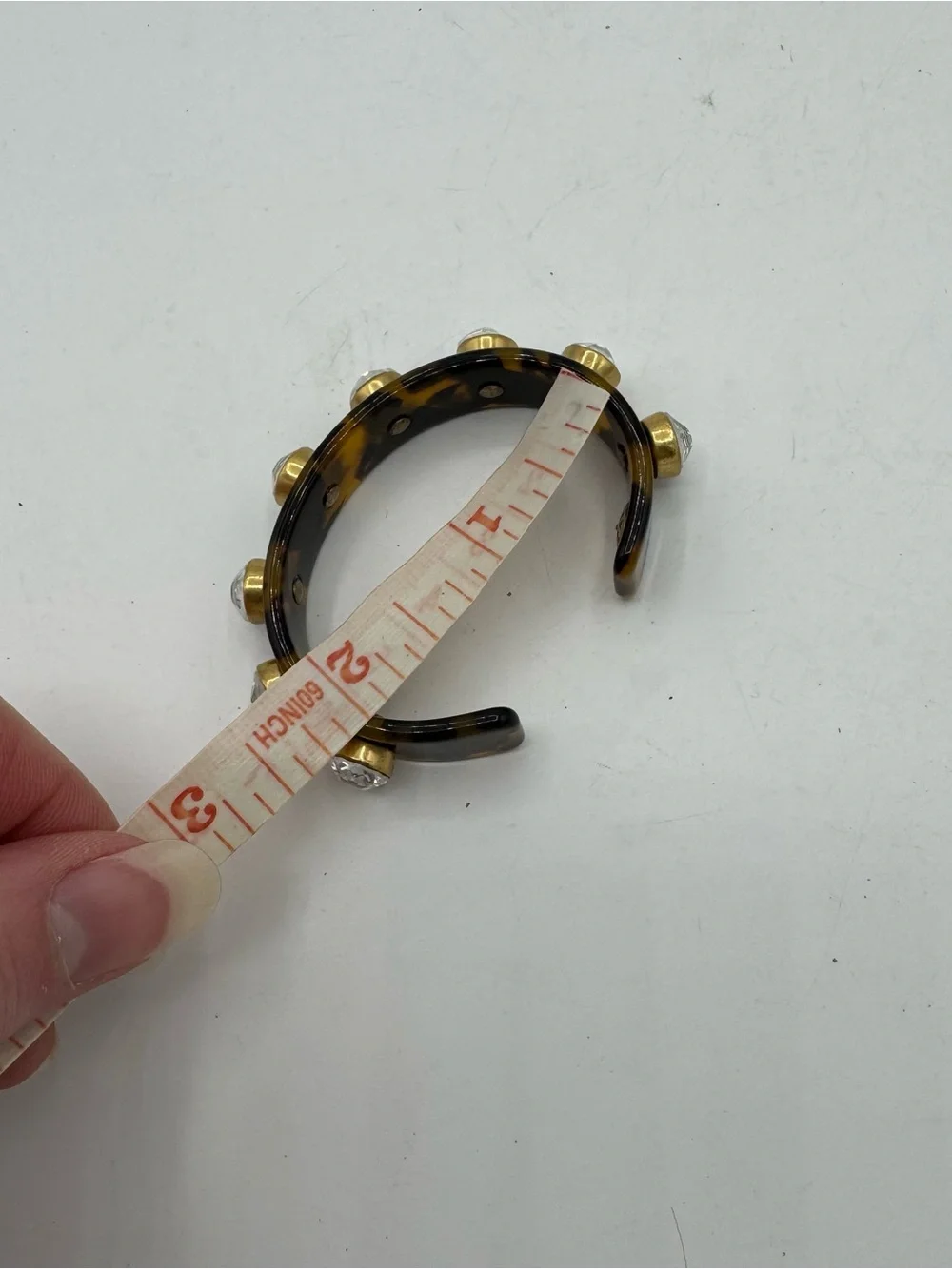 J. Crew Tortoiseshell Crystal Accent Bangle cuff Bracelet - Brown